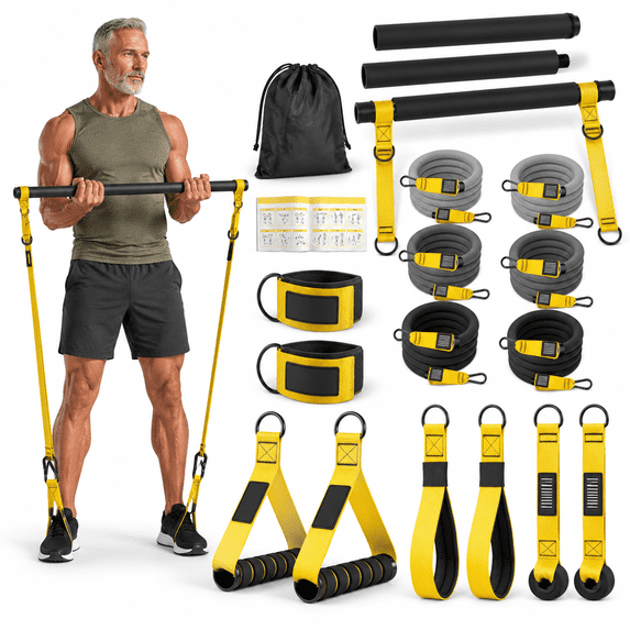 Pliates Kit Heavy Pilates Portable Bar Kit With Resistance Bands Professional ...