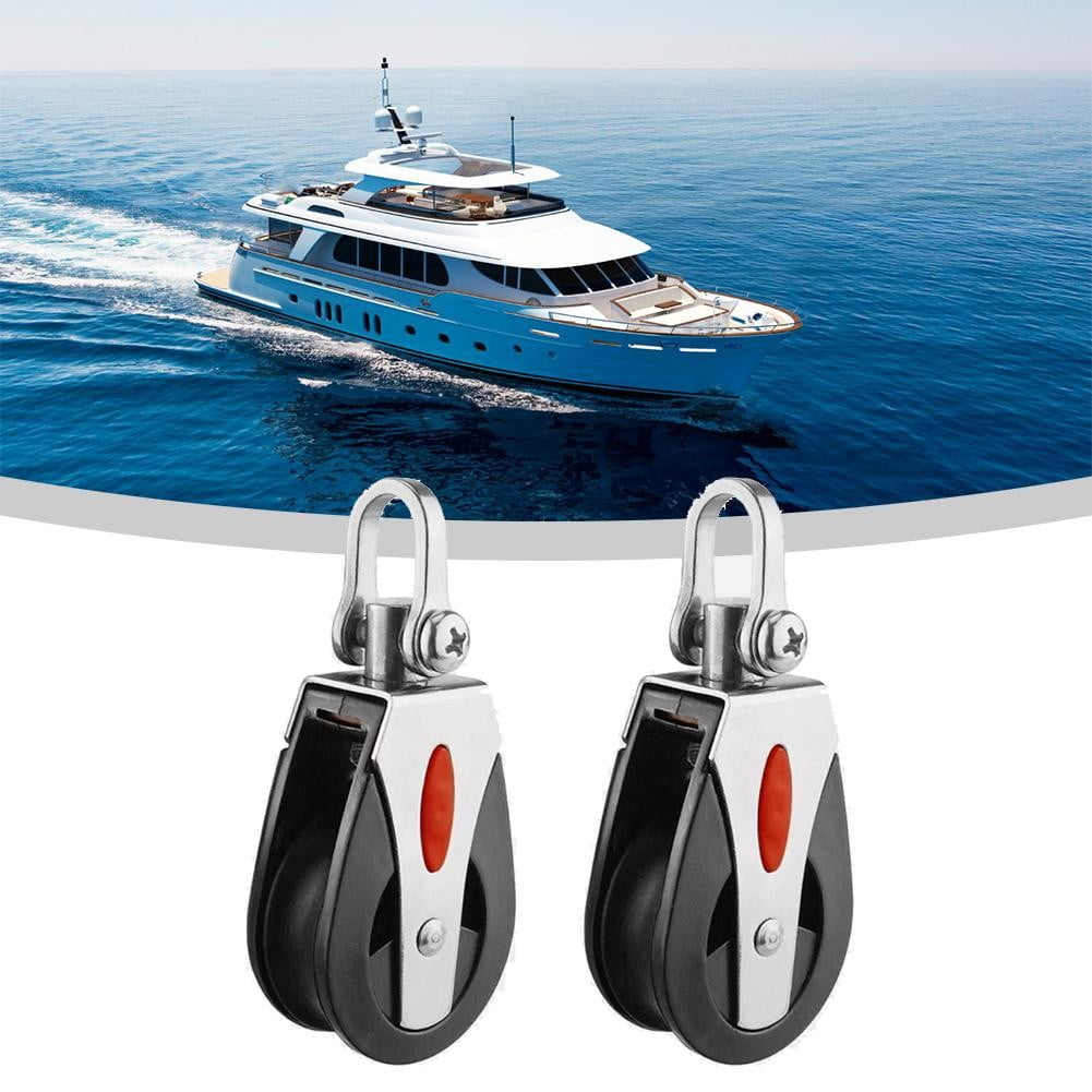Heavy Duty Single Pulley Block With Rotating Grille – Marine Sailboat Hardware, Universal Fit