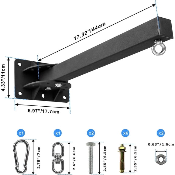 Heavy Punching Bag Wall Mount Hanger, Heavy Duty Boxing Bag Bracket, 360 Swivel Hook Punching Bag Mount Stand for Home or Gym Muay Thai and MMA Training7 Adjustable Positions