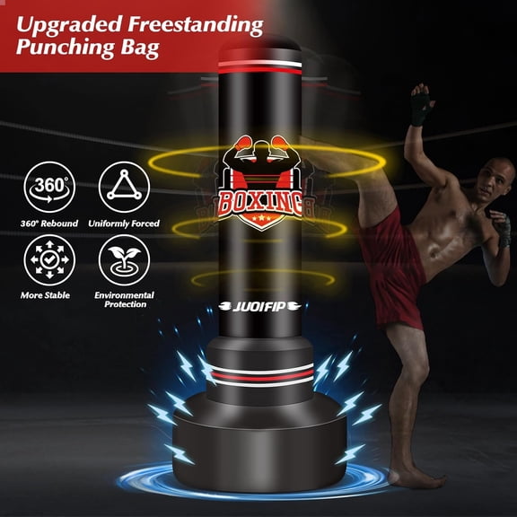 Heavy Punching Bag with Stand, Boxing Gloves, and Electric Air Pump - 70" Freestanding Fitness Training Equipment