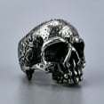 thumbnail image 1 of Heavy Punk Skull Rings For Men Real 14K White Gold Jewelry Motorcycle Biker Rings Skeleton Finger Band, 1 of 6