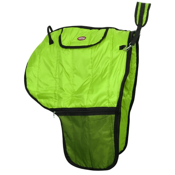 Showman Heavy Quilted Nylon Saddle Carrier (Lime)