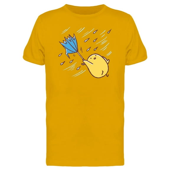 Heavy Rain Funny Chicken Flying T-Shirt Men -Image by Shutterstock, Male Small