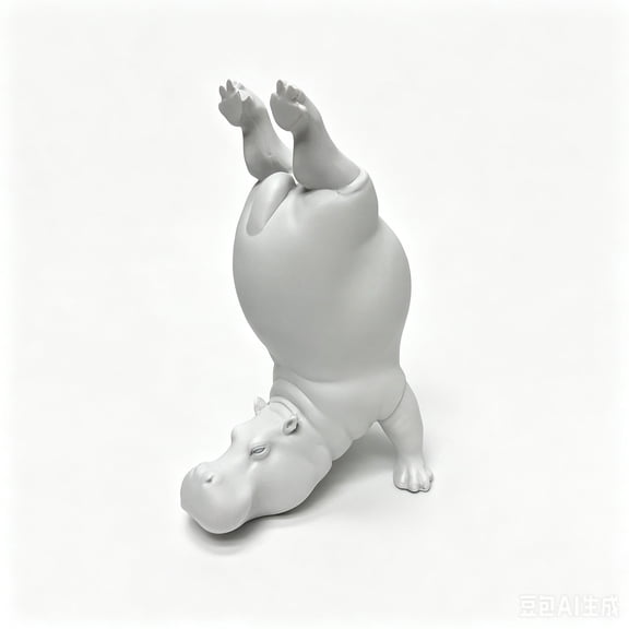 Heavy Resin Acrobatic Hippo Bookends, 10 Inch Animal Decorative Book Ends for Shelves, Desk, Office Decor(white,A)