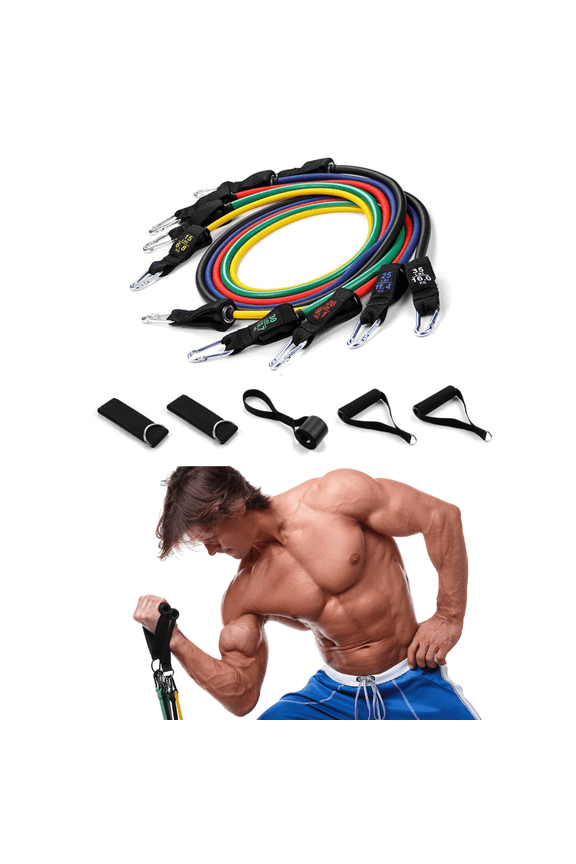 Heavy Resistance Bands Workout Band Set - Stackable Adjustable Weight Exercise Bands Fitness Equipment- Ultimate Muscle Builder Bundle for Home Workout Bands