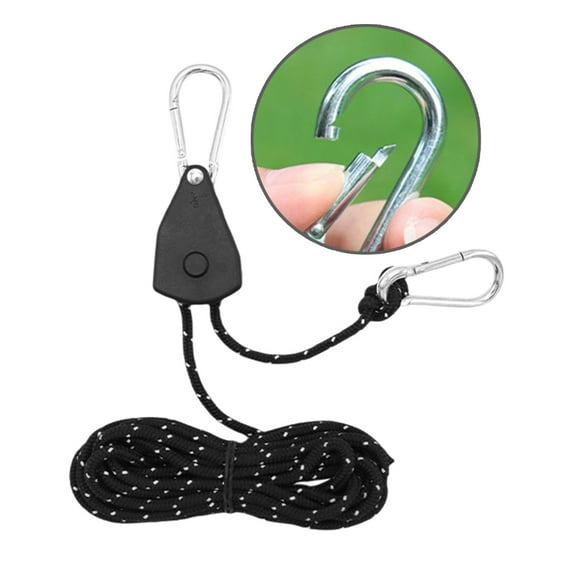 Heavy Rope Hanger Adjusted Internal Gear Ratchet Pulleys Rope Plant Growth Tent Rope with Hook