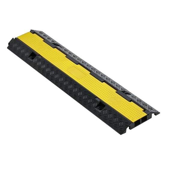 Heavy Rubber Cable Protector Ramp 2 Channel 22000 lbs Capacity Hose Wire Cover 1.3x1.2 in Speed Bump Indoor Outdoor