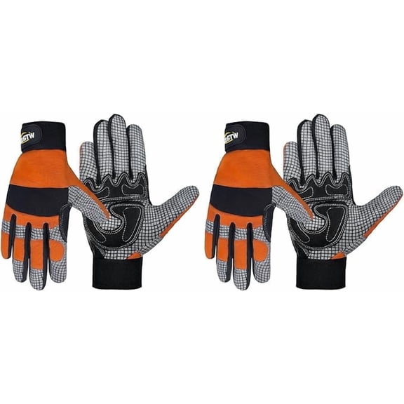 Heavy Safety Work Gloves for Men&Women Rubber Coated Dotted Grip Non-Slip Performance Fit General Utility Mechanic Gloves