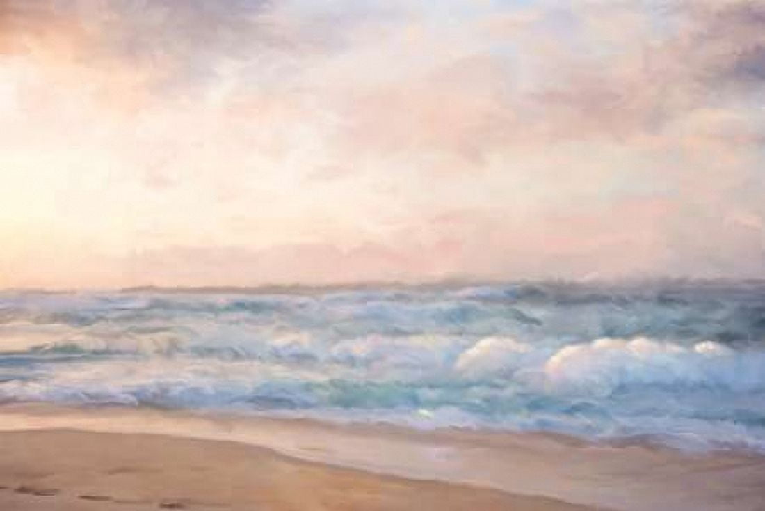 Heavy Seas at Sunset Canvas Art - Ramona Murdock (12 x 18)