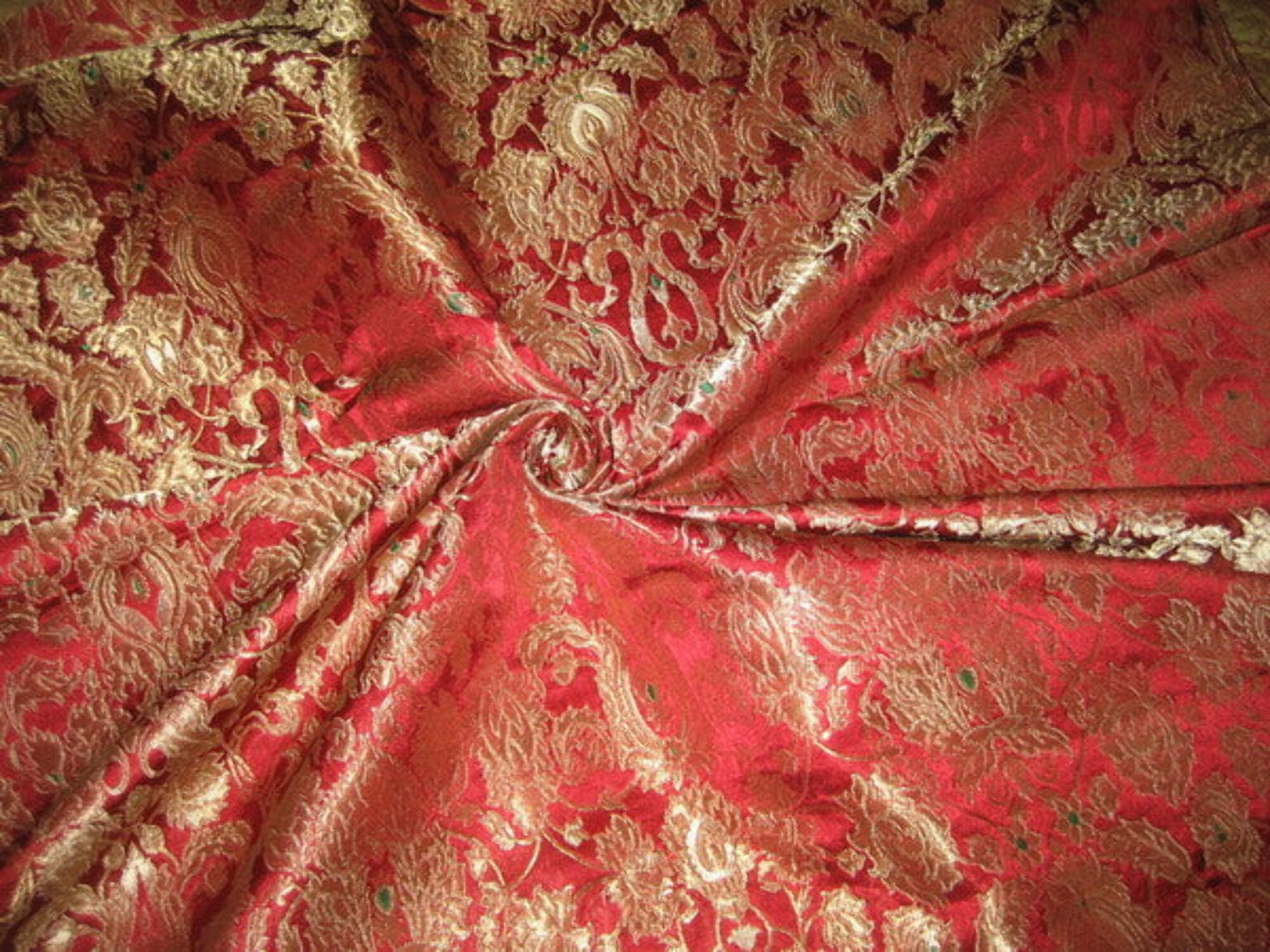 Golden Red Silk Brocade 514 Fabric main image 0
