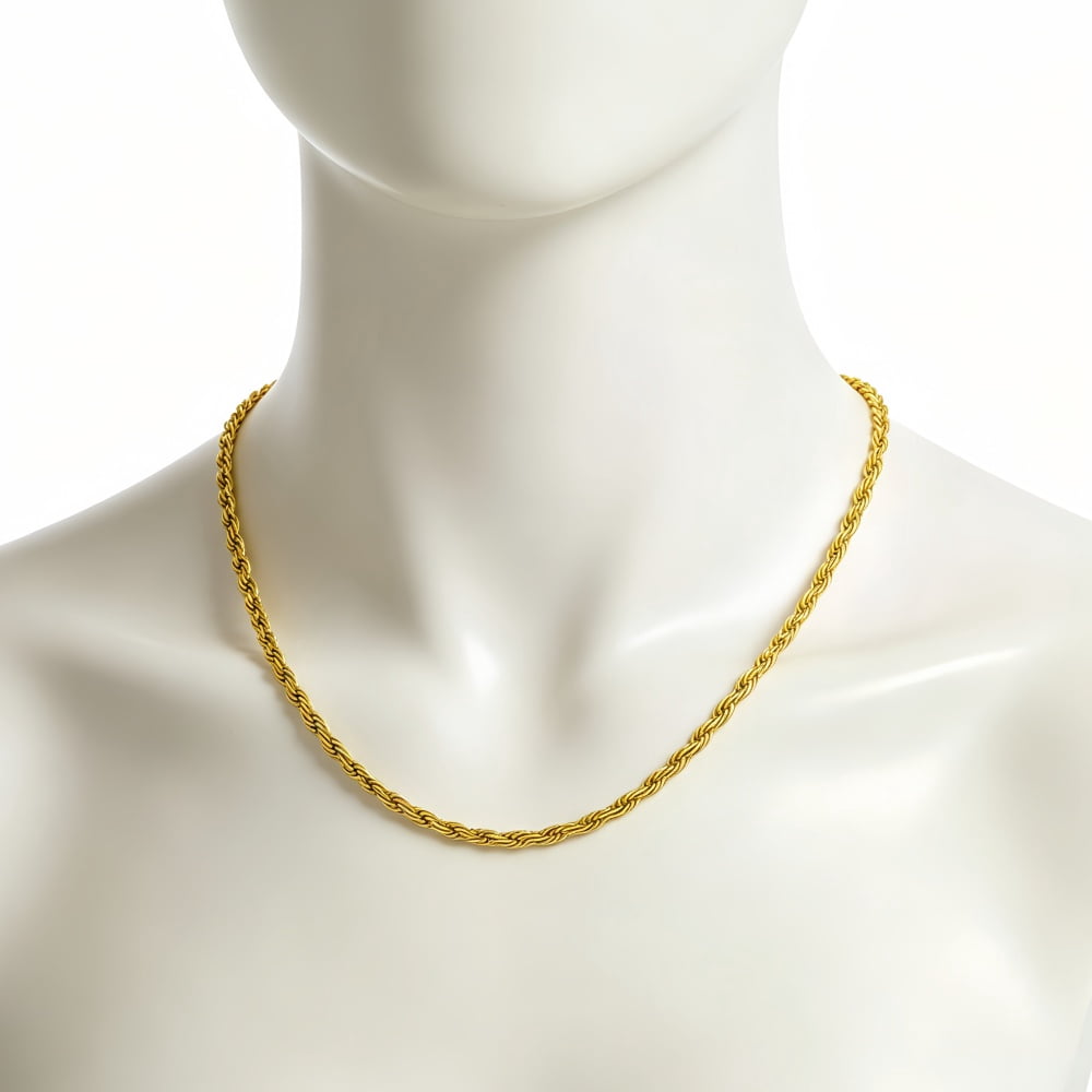 Gold Rop Chain Heavy Solid Gold Rope Chain, 3mm and 20