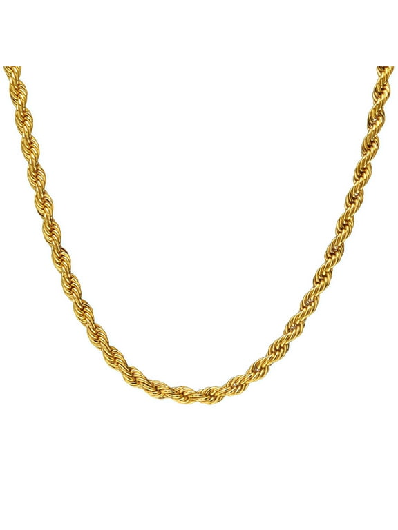 Heavy Solid Gold Rope Chain, 5mm and 22" Italian