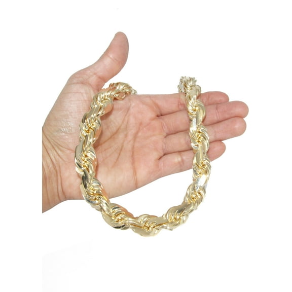 Heavy Solid Gold Rope Link Chain Customizable