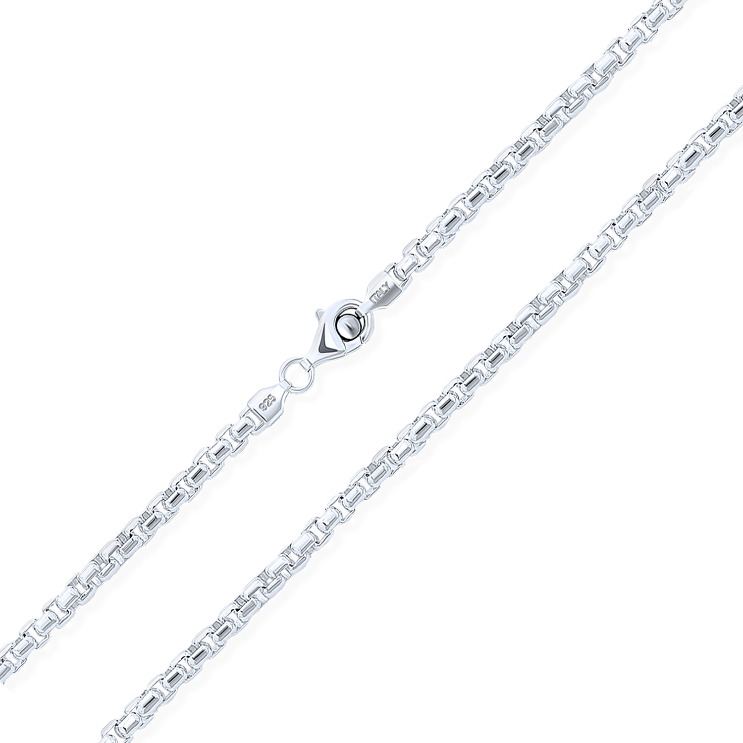Heavy Square Box Chain Solid 5M Necklace 925Sterling Silver 18 