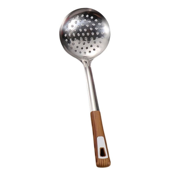Heavy Stainless Steel Strainer Ladle with Long Handle for Safe Cooking and Baking Tasks In Kitchen