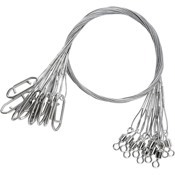 Heavy Steel Fishing Leader Saltwater High Strength Wire Line Bait Freshwater Leaders Stainless White Nickel Size #5 (11.8in-60lb) 30pcs