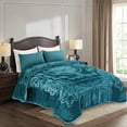 thumbnail image 1 of Heavy Thick Bed Blanket 9Lb for Winter,1 Ply Warm Plush Bed Blanket King,85"x95",Teal, 1 of 7