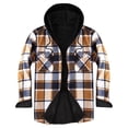 thumbnail image 1 of Heavy Thick Flannel Plaid Jacket Sherpa Fleece Lined Hoodies for Men Zip Up Winter Warm Coat Buffalo Zipper Sweatshirt, 1 of 4