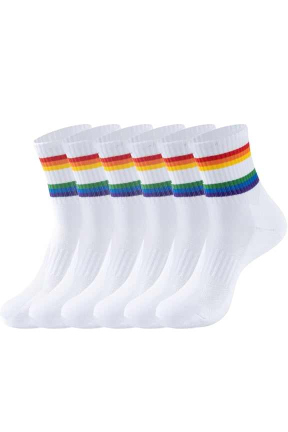 Heavy Thick Thermal Running Socks , Rainbow Athletic Socks , Thickened Cycling Socks , Hiking Stockings for Women Man (3-Pairs-White,,3 Pairs)