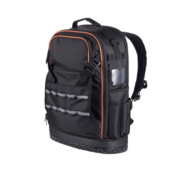 Heavy Tool Backpack, 65 Pockets, 17in Laptop Sleeve, Molded Base Organizer for Electricians & HVAC