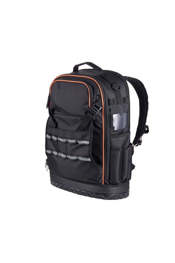 Heavy Tool Backpack, 65 Pockets, 17in Laptop Sleeve, Molded Base Organizer for Electricians & HVAC