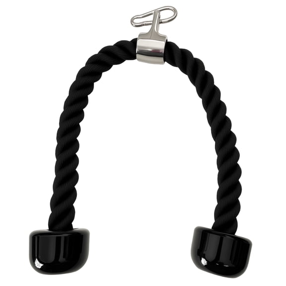 qibylift 27" Heavy Duty Nylon Tricep Rope Cable Machine Attachment for Home Gym, Pull Down Rope for Cable Machine with Rubber End Caps