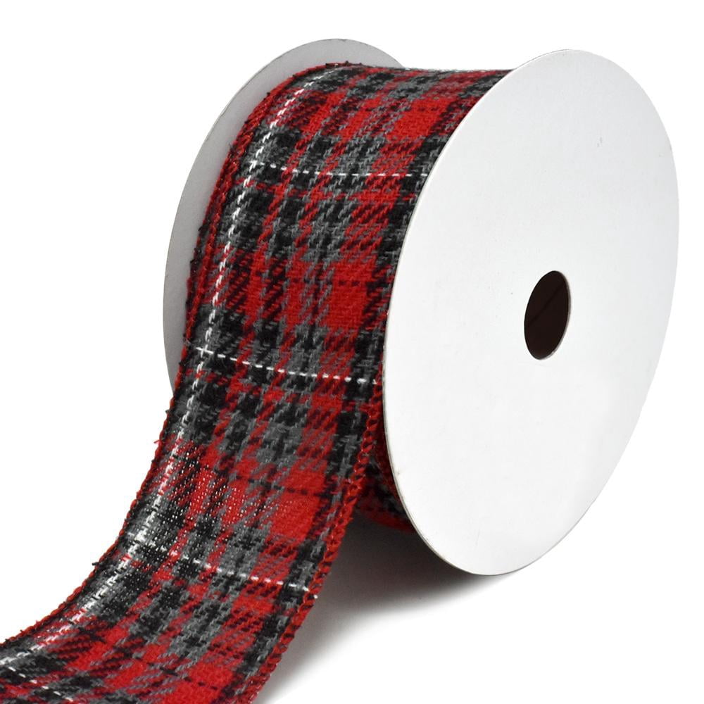 Heavy Twill Plaid Wired Christmas Ribbon, 2-1/2-Inch, 10-Yard - Walmart.com
