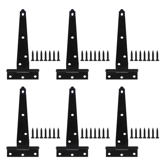 Heavy Type T Type Door Hinges with Mounting Screws Universals Iron Plated for Wooden Gate Sheds Barns