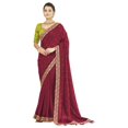 thumbnail image 1 of Heavy Vichitra Red Sari Ethnic Traditional Indian Wedding Saree, 1 of 3