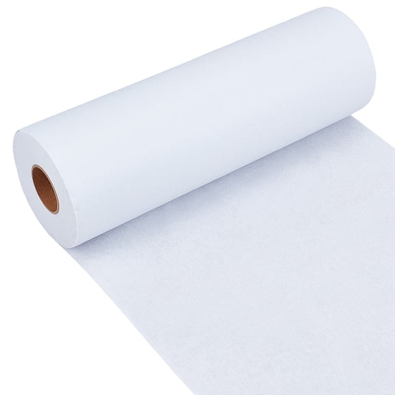 Heavy Weight 55g/ White Iron-On Fusible Interfacing 11.81 Inch x 30 Yards Non-Woven Interfacing Iron On Single-Sided Non-Woven Apparel Interfacing