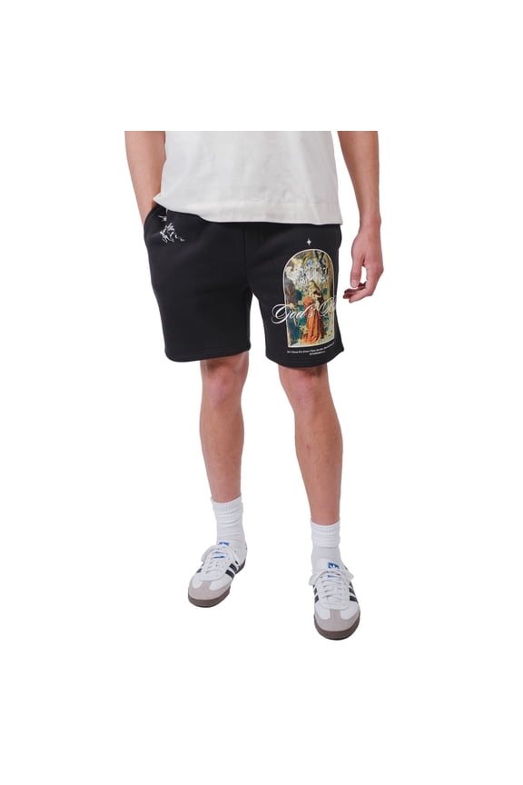 Heavy Weight God’s Plan Fleece Shorts, Heavyweight Soft Fleece, Black, Small