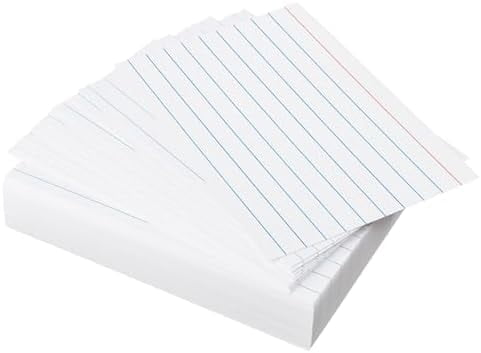 Heavy Weight Index Cards 3x5 Ruled - Quivanta 240GSM/90LB 100 Pack White Lined Note Cards 3 x 5 Flashcards for Studying, Note Taking and To Do List