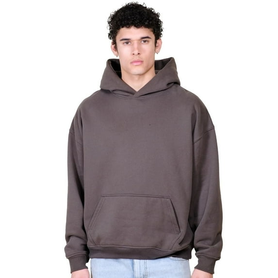 Brooklyn Cloth Men's Heavy Weight Pullover Hoodie, Drop Shoulder, Casual Wear, Dusty Black, Small