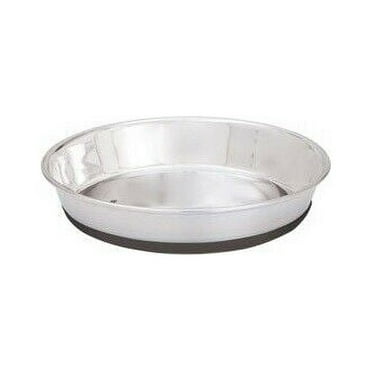 Heavy Weight Puppy Pan Feeders Shallow Pet Dish Short Snout Breeds Rubber Base (8oz)