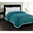 thumbnail image 1 of Heavy Weight Stripe Design Ultra Plush Blanket, King/Cal King, Turquoise, 1 of 1