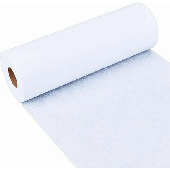 Heavy Weight White Iron-On Fusible Interfacing 11.8 Inchx30 Yards Non-Woven Interfacing Iron On Single-Sided Interfacing Non-Woven Apparel Interfacing for Sewing DIY Crafts Supplies