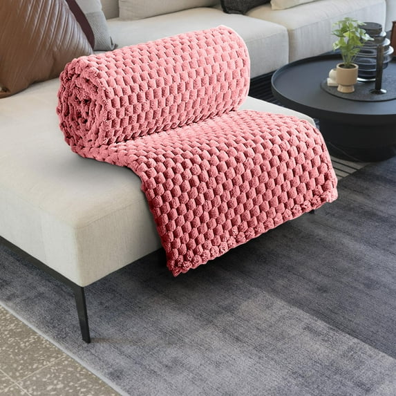 Heavy Weighted Fleece Blanket - Large 100x150cm Flannel Throw for Bed and Sofa
