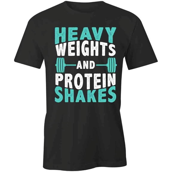 Heavy Weights T-Shirt | Motivational Workout Black Tee Gift