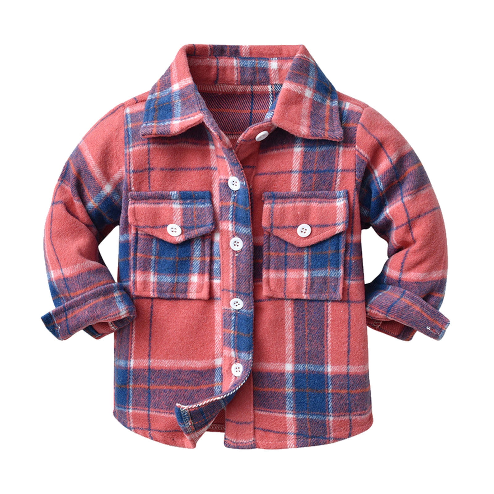 Heavy Winter Coat 5t Toddler Boys Girls Shirt Coat Jacket Plaid Long