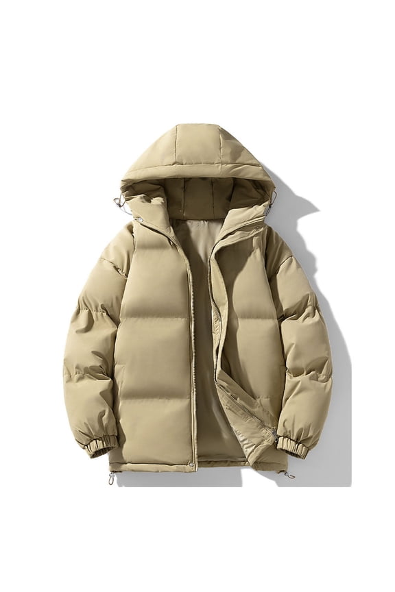 Heavy Winter Jackets for Women Solid Color Blouses Hooded Double Pocket Long Sleeved Zipper Parkas Sweatshirts Trendy Clothes Women’s Puffer Jacket Quilted Jacket Warm Soft Coat with Hood