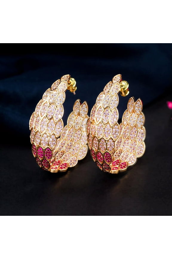 Heavy Work Colorful Big Double Sided Round Hoop Earrings Women 2022 Newe Arrival