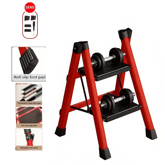 Heavy-duty 3/4/5-step Portable Folding Ladder, 330 Lbs Weight Capacity, Durable Plastic Folding Ladder With Non-slip Steps, Lightweight And Portable, Suitable For Both Household And Industrial Use