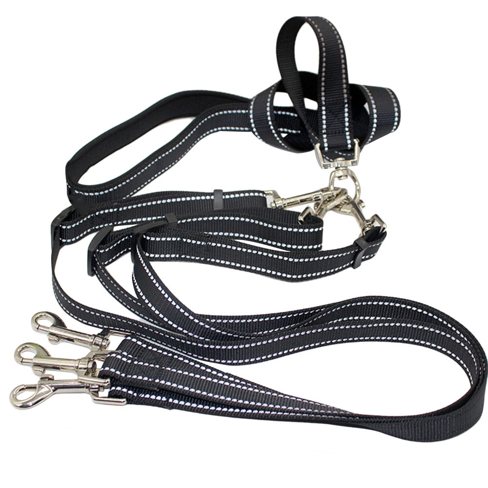 Heavy-duty 3 Way Dog Leash Reflective Triple Dog Walking Lead Leash ...