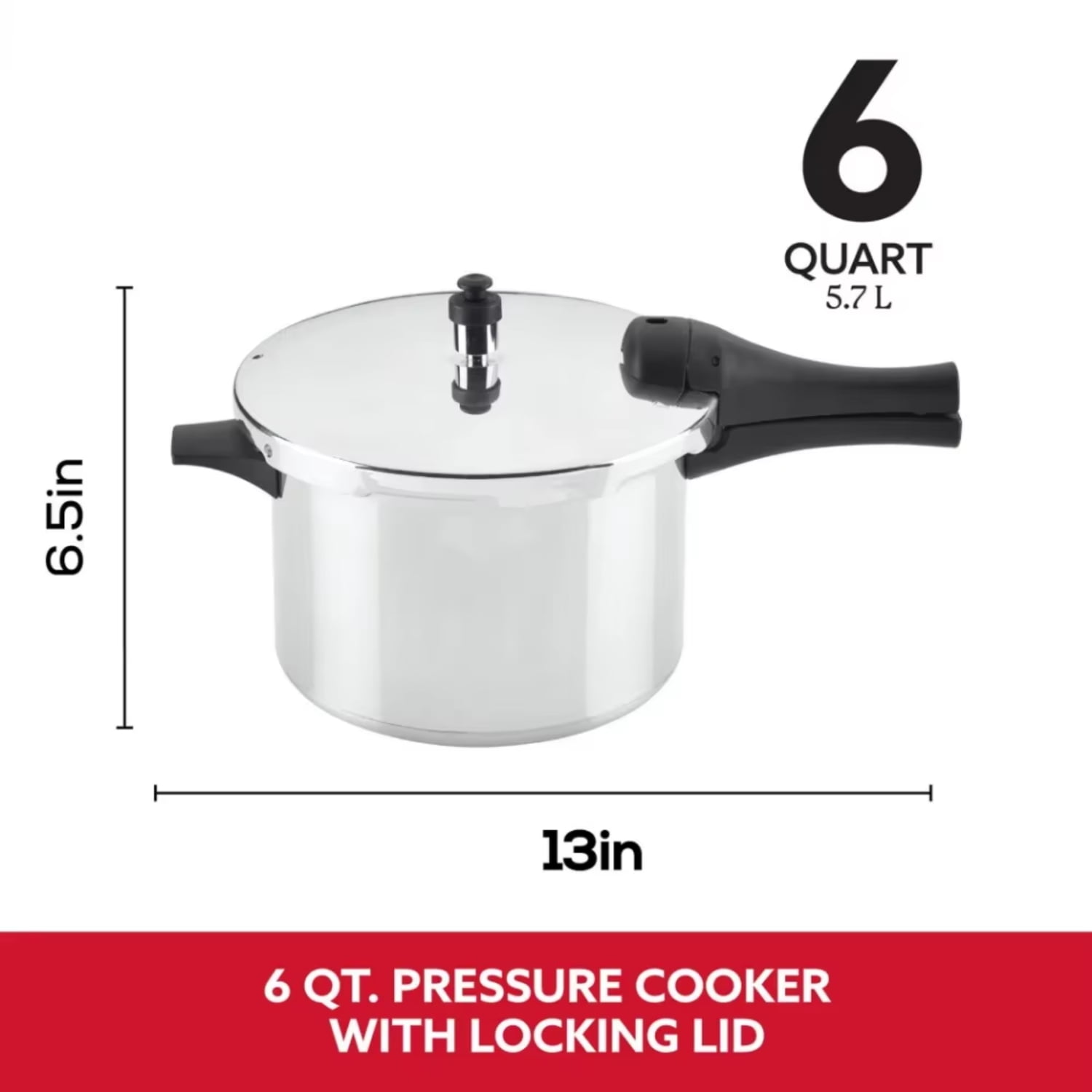 Heavyduty 6Quart Aluminum Stovetop Pressure Cooker for Fast and