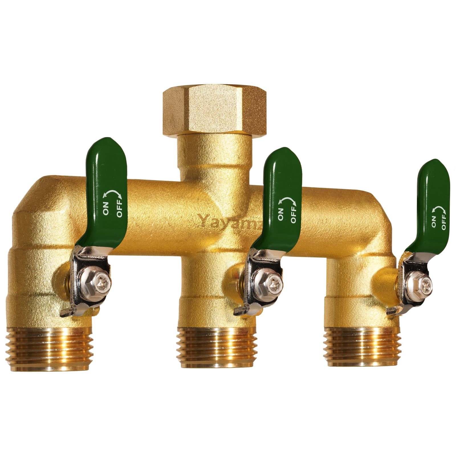Tee Divider Heavy-duty Brass Garden Hose Divider - 3/4-inch Ght Threaded Tee With ...