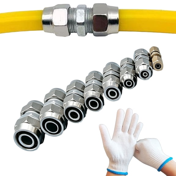 Heavy-duty Metal Air Line Connectors:Leak-proof & Vibration-resistant,8Pcs Straight Air Line Fittings for Semi Truck,RV