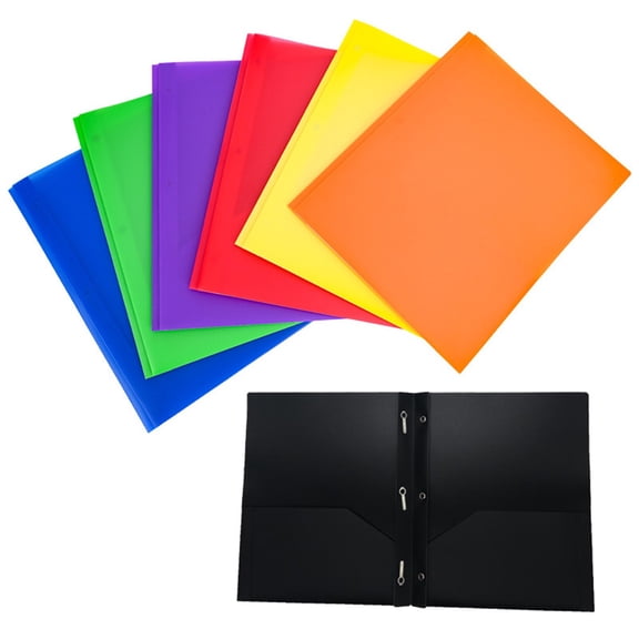 Heavy-duty Plastic Folders with 2 Pockets and Prongs, Letter Size File Folders, Efficient Office Supplies for Document Organizer and Professional Projects