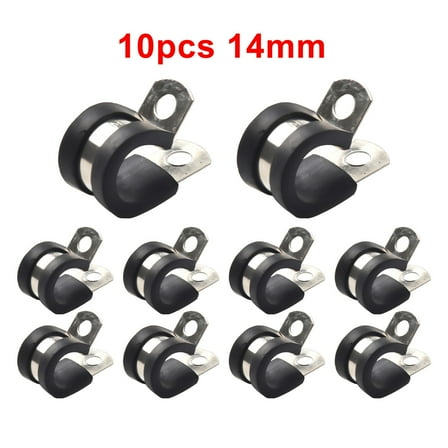 Heavy duty Stainless Steel P Clips Cable Mounting Hose Pipe Clamp 10PCS