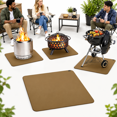 Heavy-duty Under Grill Mat 59inch Square Fire Pit 3 Layers Waterproof ...