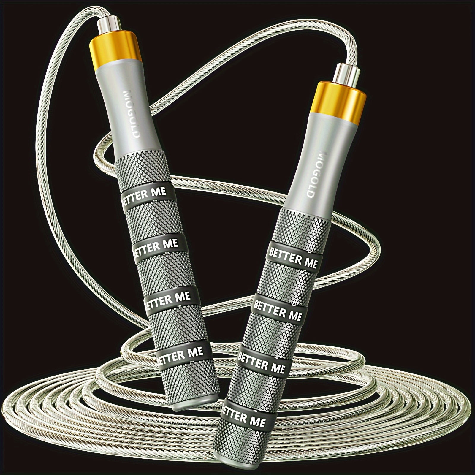 Heavy-duty adjustable speed jump rope, anti-tangle design, self-locking screwless mechanism - extra long (over 1.5 meters), adult jump rope, men's jump rope, women's jump rope, heavy-duty men's jump